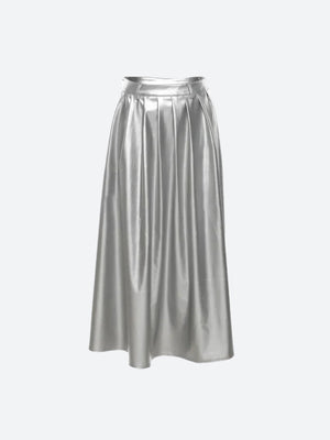 Metallic Silver Maxi Dress
