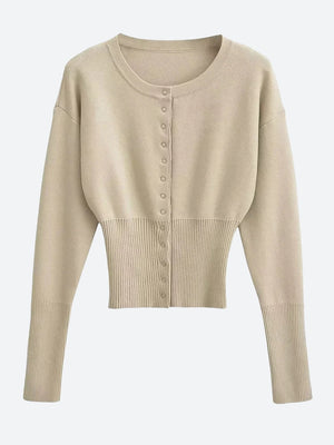 Ribbed Slim Fit Cardigan