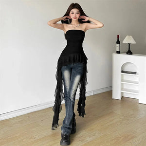 Ruffled Strapless Top