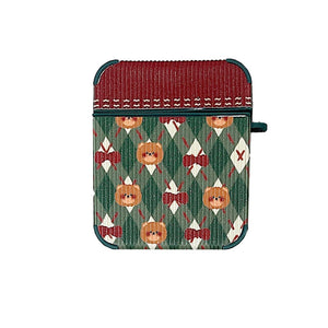 Teddy Red Bow Airpods Case
