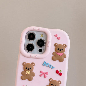 Cute Bear & Bows iPhone Case