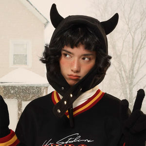 Devil Horns Hood Hat