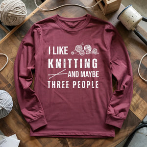 Knitting & 3 People Long Sleeve T-shirt