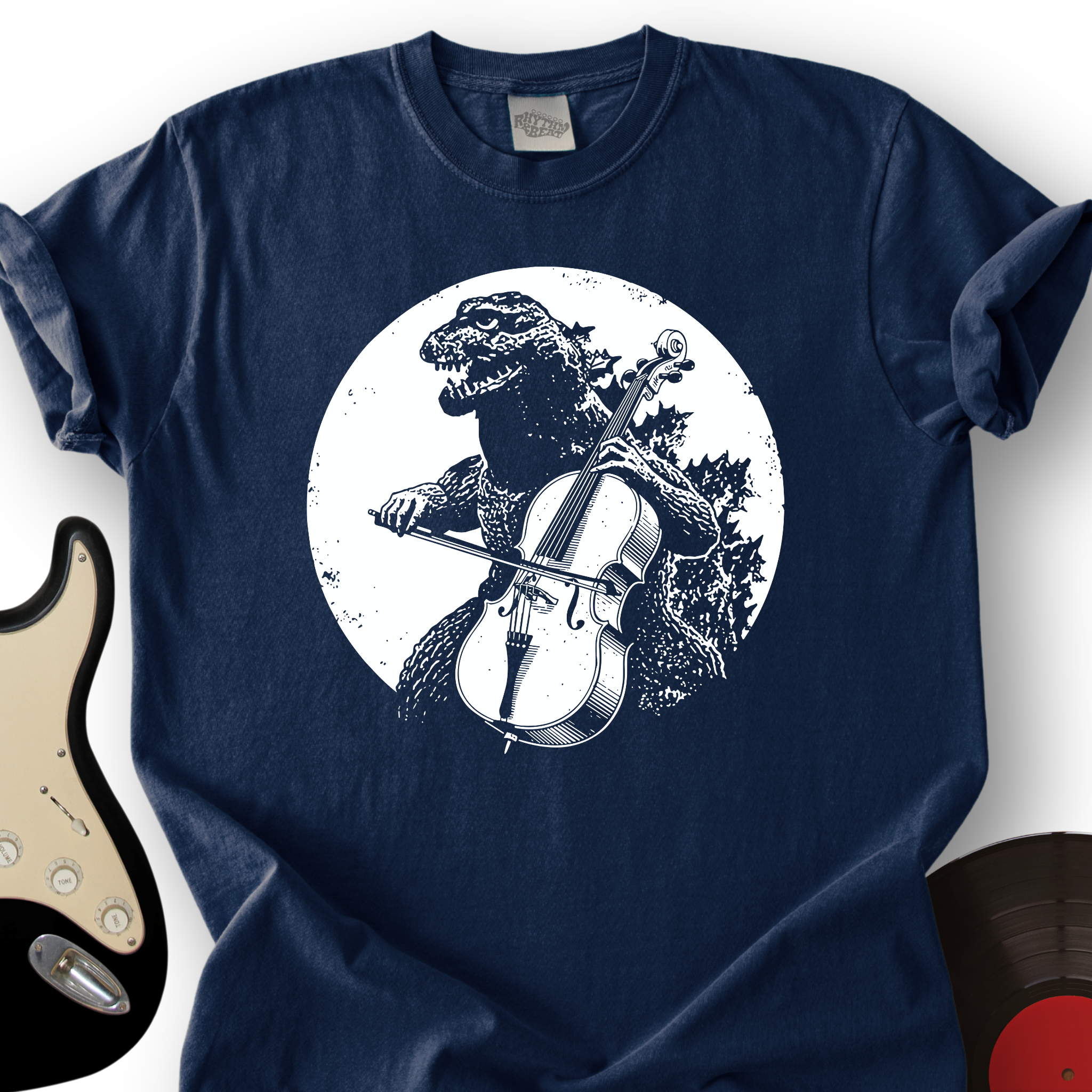 Dinosaur Playing Cello T-Shirt