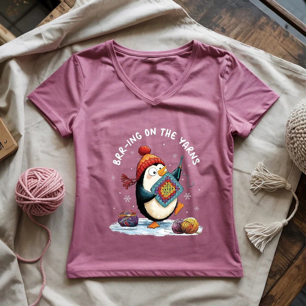 Brr-ing On The Yarns Lady V-neck