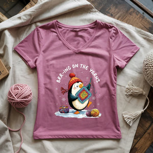 Brr-ing On The Yarns Lady V-neck