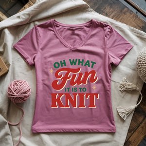Fun It Is To Knit Lady V-neck