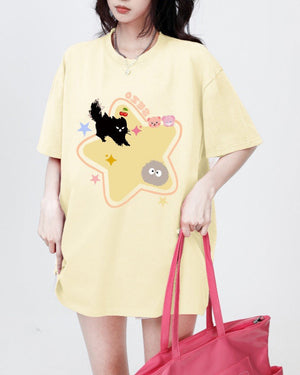 Yellow Star Cat T-Shirt