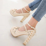 Coquette Lace Up High Heels