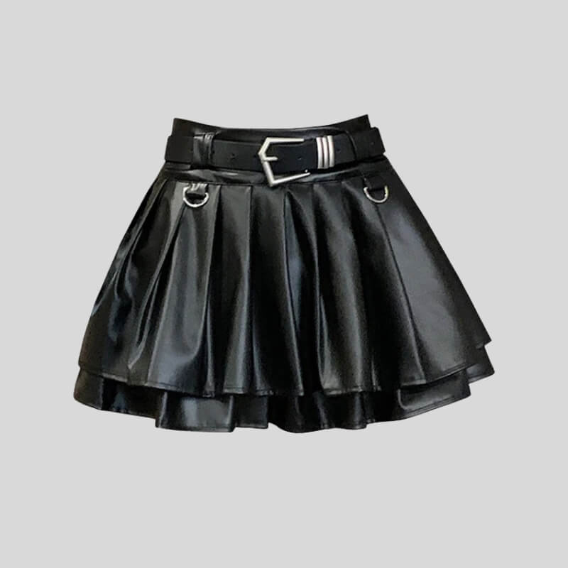 Faux Leather Mini Skort