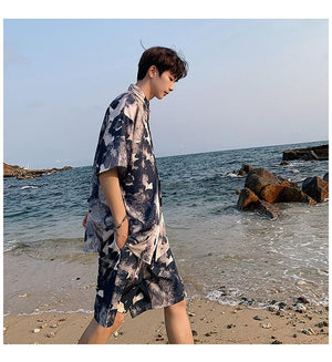 Flower Shirt & Shorts Two Piece Set