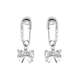 Pin & Bow Drop Earrings