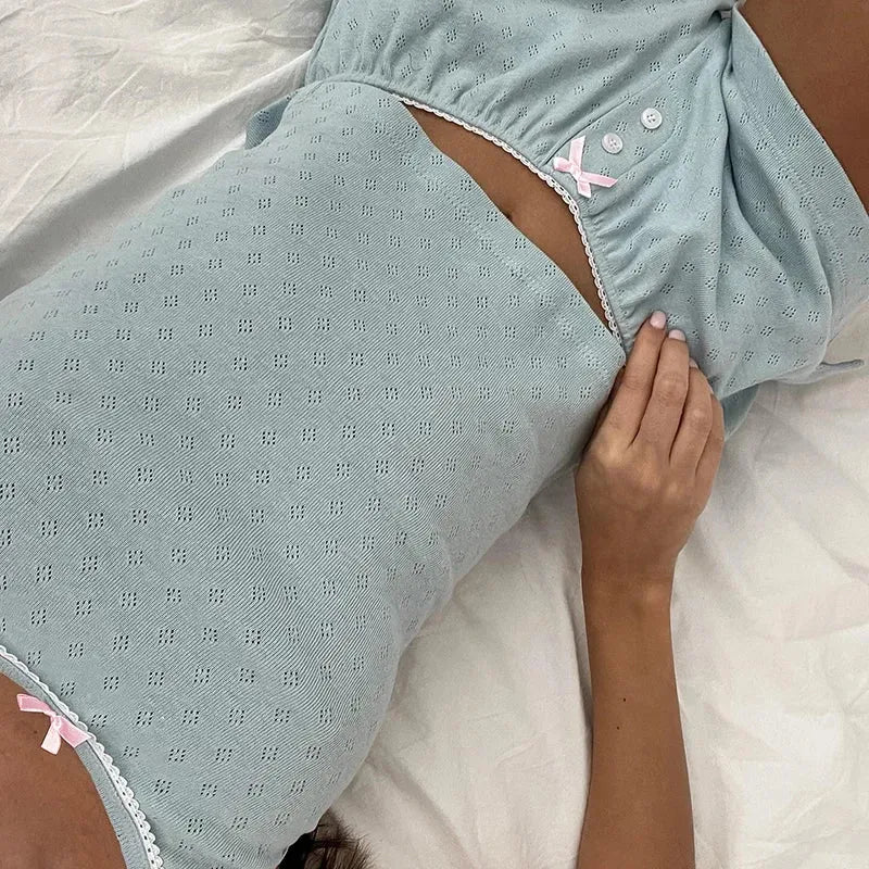 Pointelle Two Piece Pajama Set