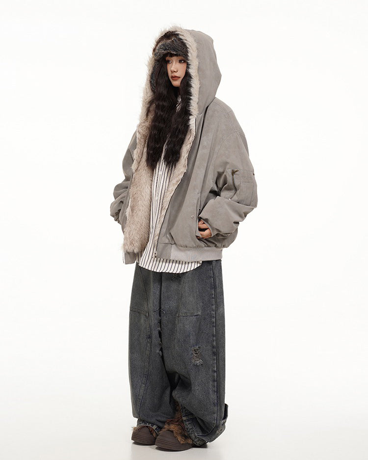 Cyber Angel Reversible Bomber Jacket