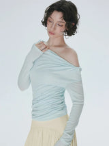 Ruched One-Shoulder Top