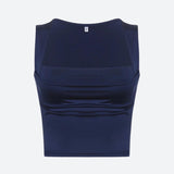 Ruched Square Neck Tank Top