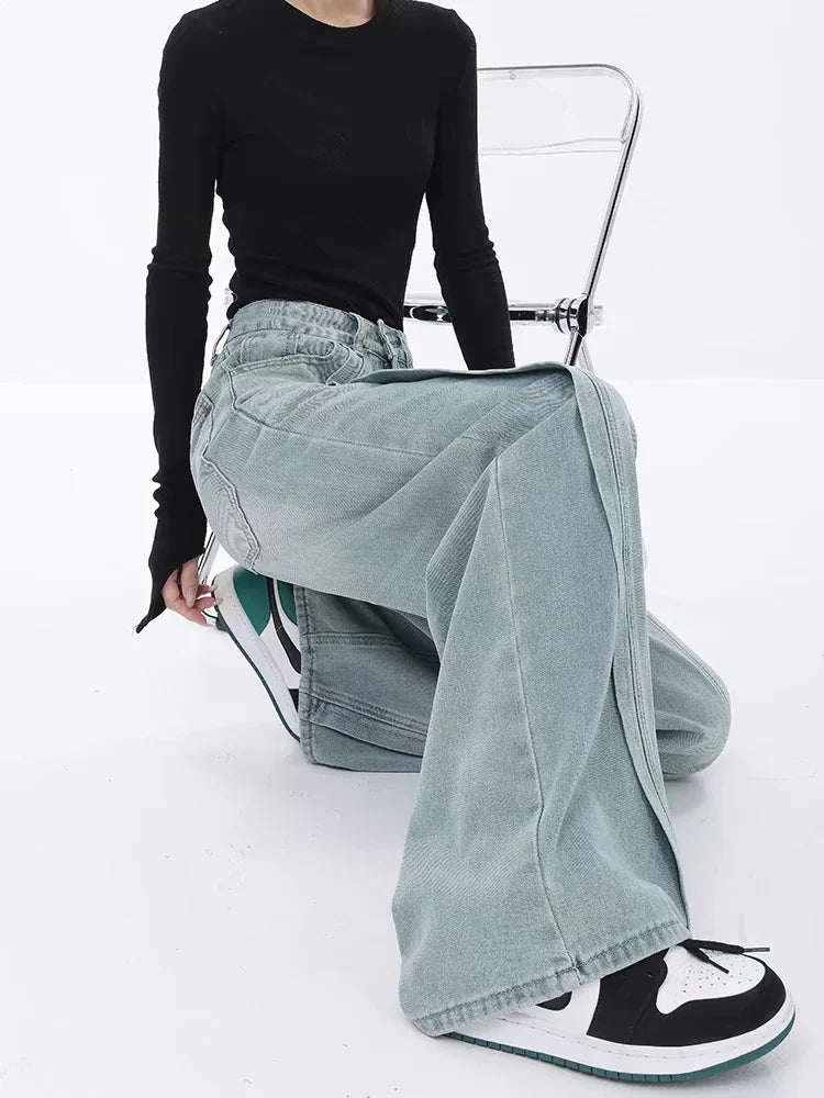 Seam Line Wide Leg Jeans
