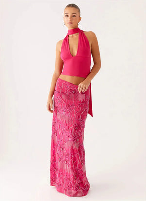 Sequin Embellished Maxi Skirt