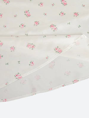 Soft Girl Floral Satin Midi Skirt