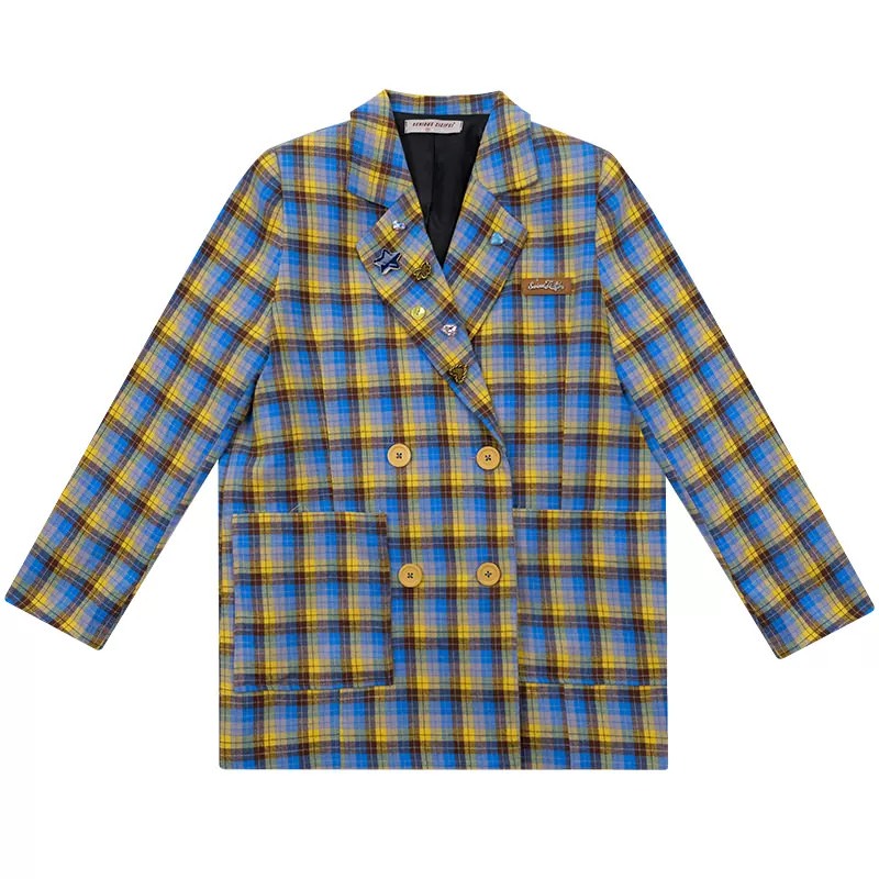 Good Manners Oversized Plaid Blazer