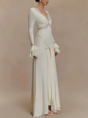 Tie Front Draped Maxi Dress