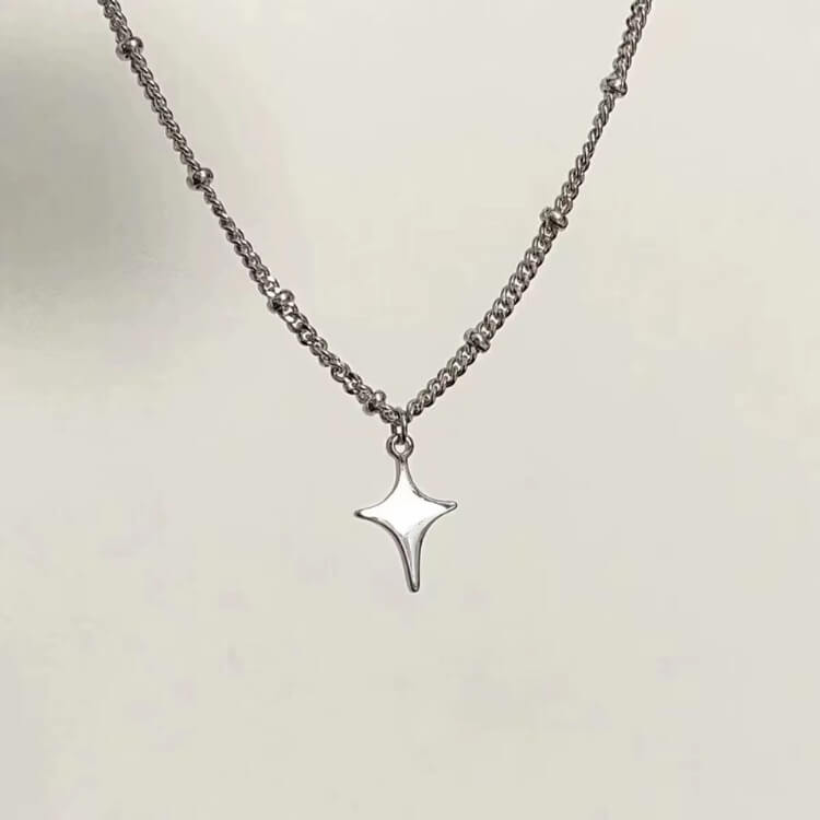 Y2K Star Silver Necklace