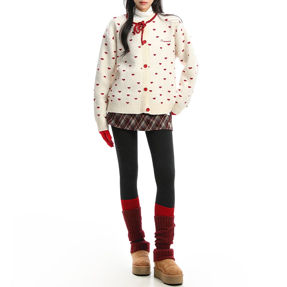 Croissant Run Heart Cardigan