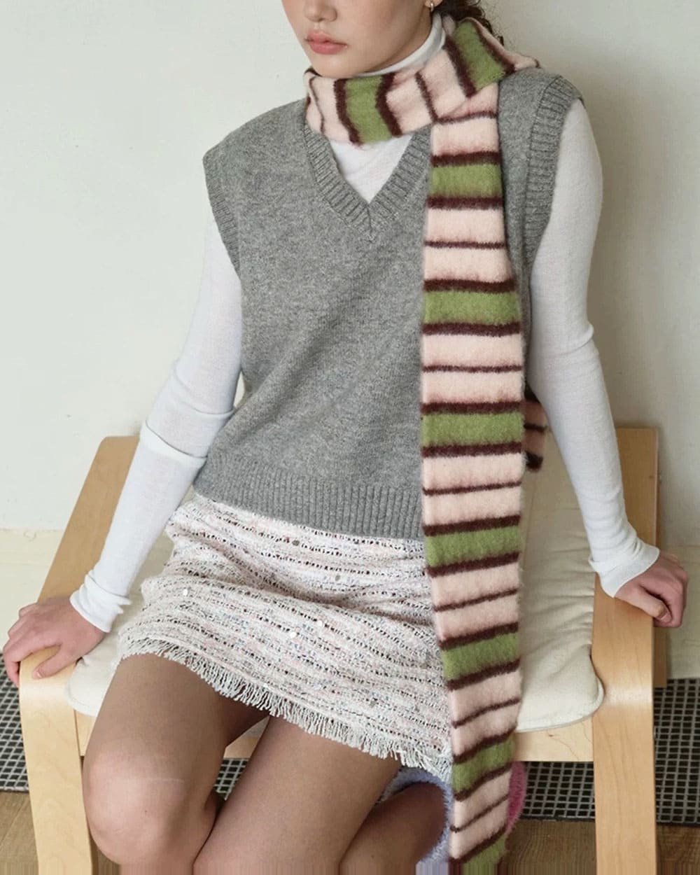 Cool Best In Class Striped Knit Scarf
