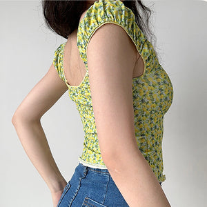 Amalfi Lemon Cropped Top