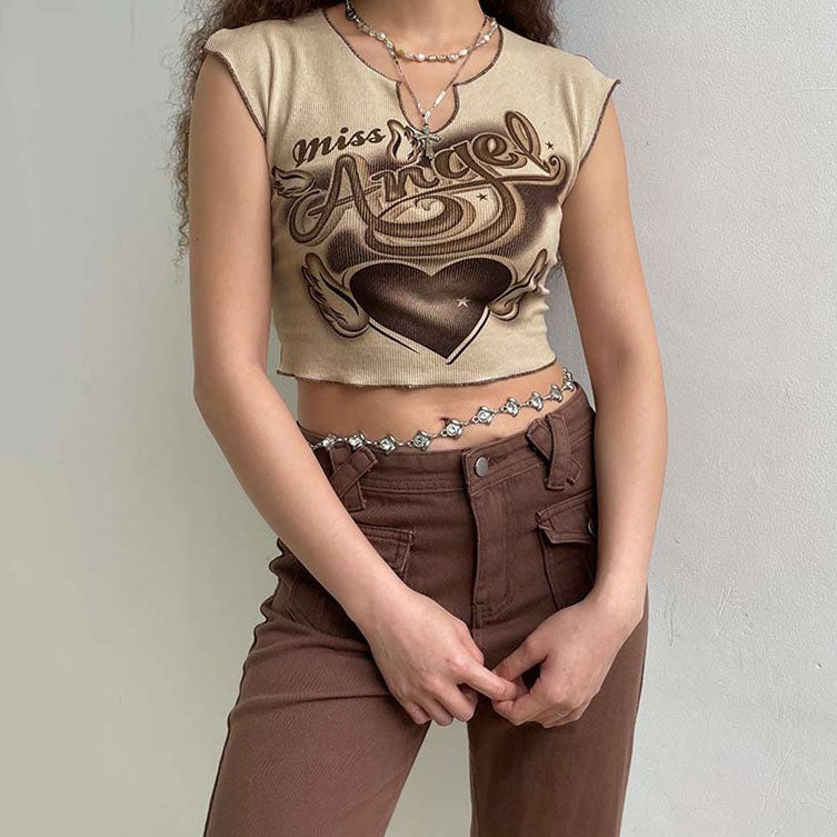 Miss Angel Ribbed Top