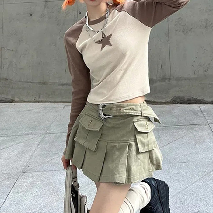 Star Girl Brown Long Sleeve Top