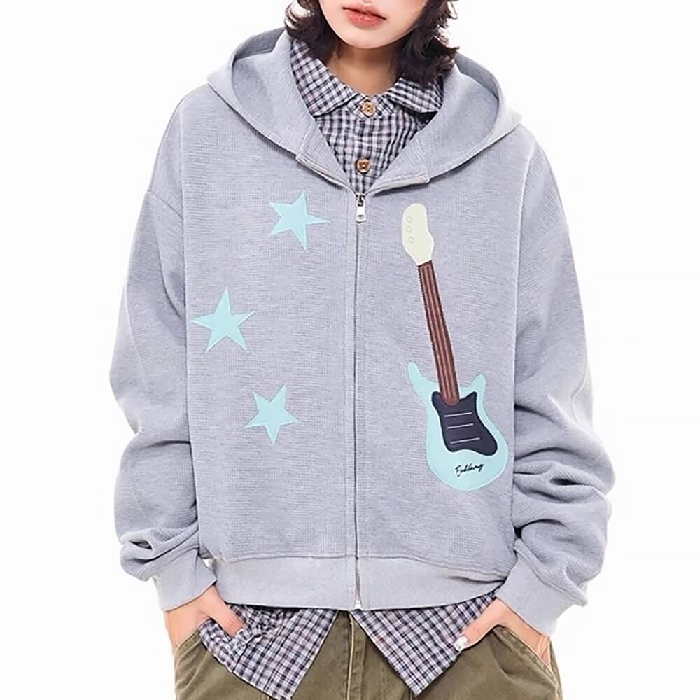 Bunny Ears Hoodie with Guitar Patch