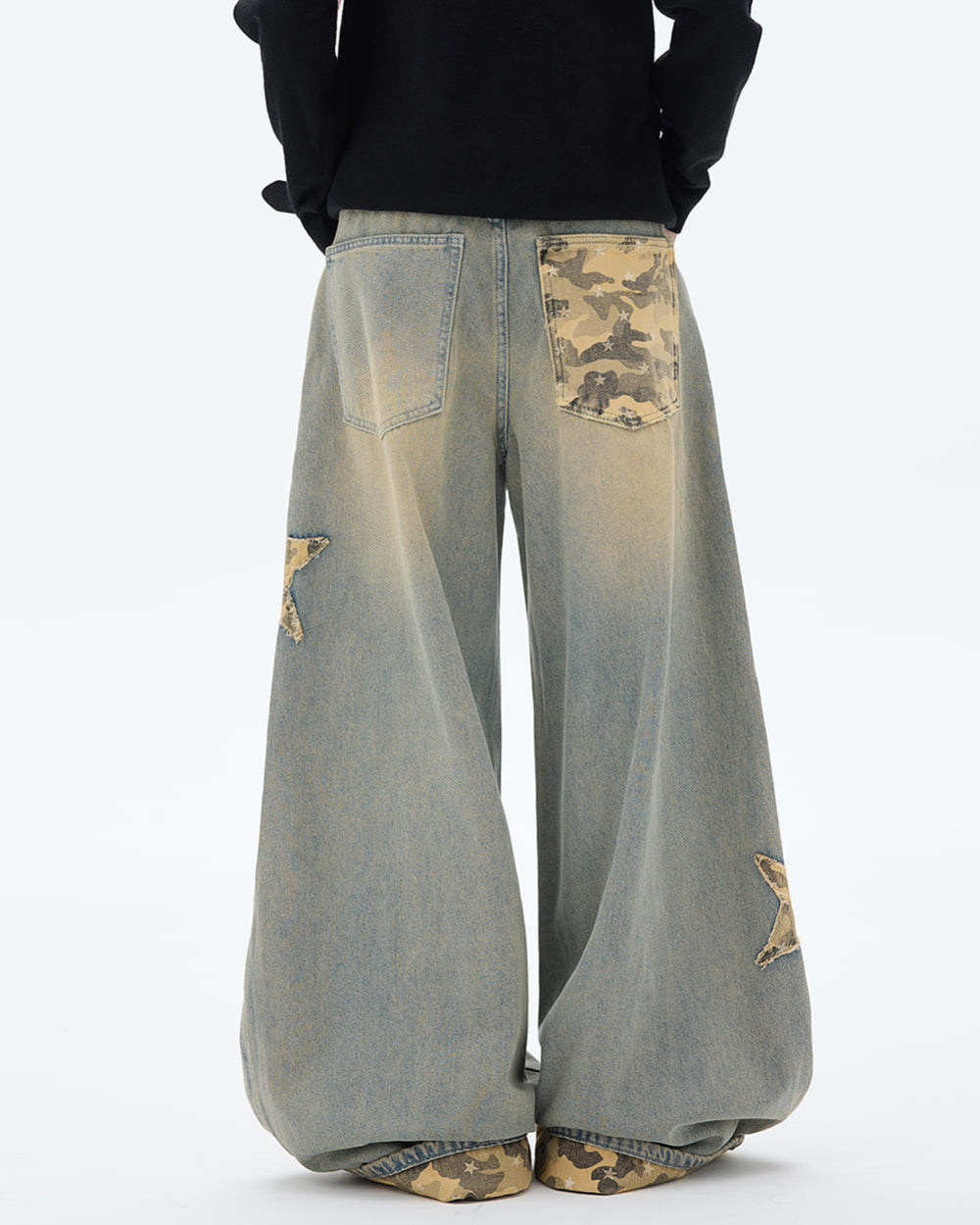 Camouflage Star Wide Leg Jeans