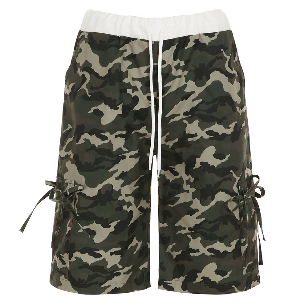 Camouflage Bow Side Cargo Shorts
