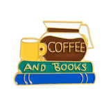 Coffee & Books Brooch Pin