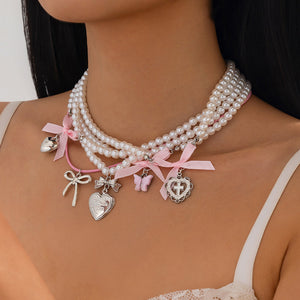 Sweet Attitude Pearl Layered Necklace Set
