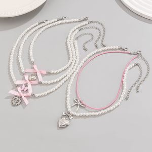 Sweet Attitude Pearl Layered Necklace Set