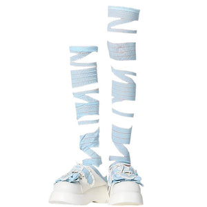 Soft Girl Crisscross Lace-Up Socks