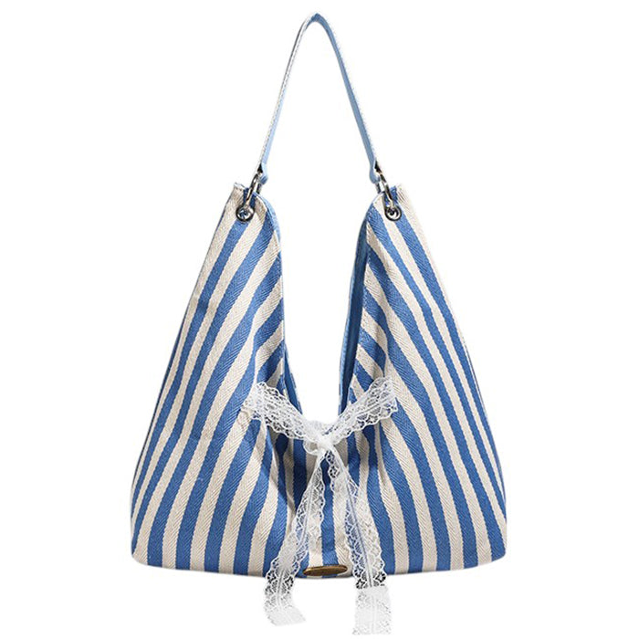 French Summer Striped Sack Bag