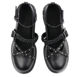 Grunge Sleaze Studded Mary Janes