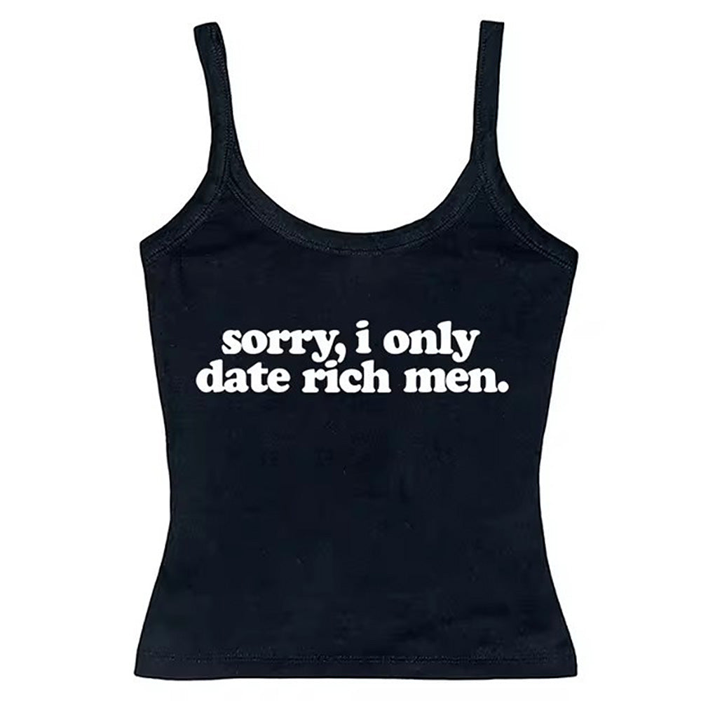 I Date Only Rich Men Y2K Tank Top