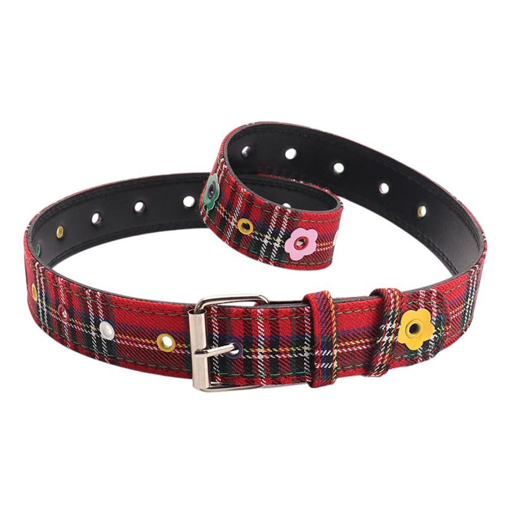 Indie Flower Plaid Belt
