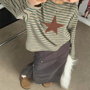 Indie Kid Star Striped Long Tee
