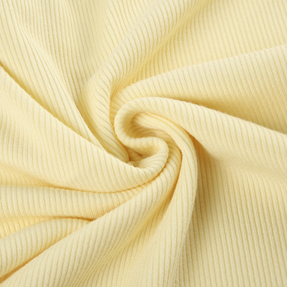 Lemon Sorbet Ribbed Lace Top