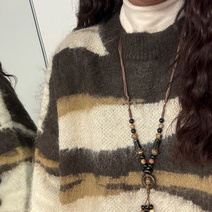 Oversized Striped Knit Sweater