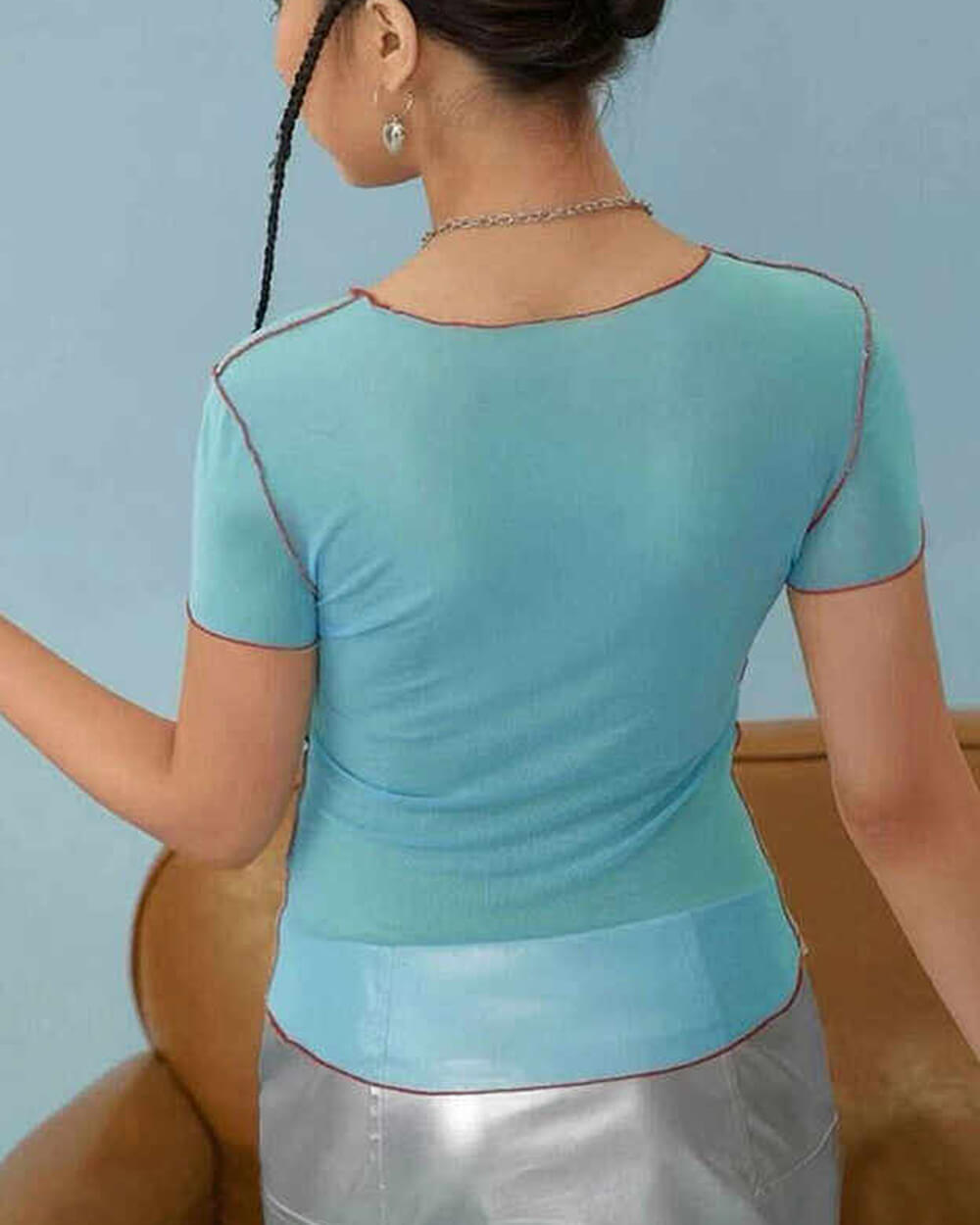 Paris Girl Mesh Y2K Baby Tee