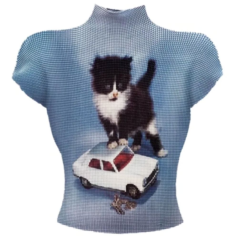 Playful Kitten Y2K Baby Tee