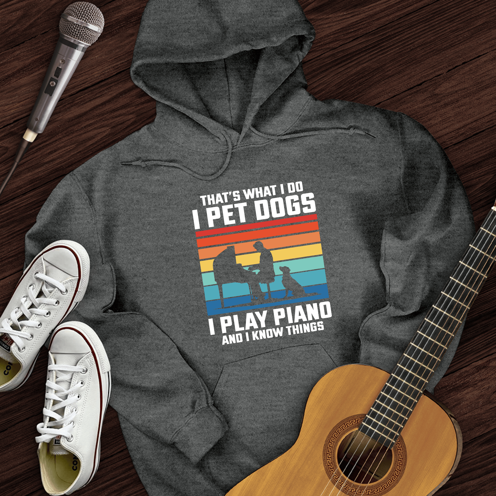 I Pet Dogs With Piano Hoodie