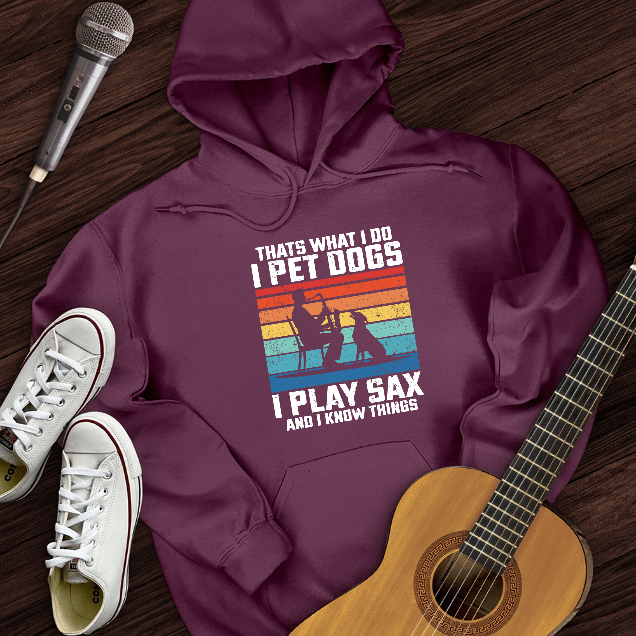 I Pet Dogs With Sax Hoodie