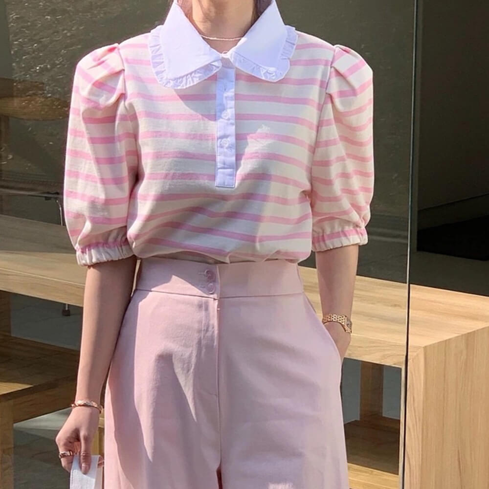 Puff Sleeve Sailor Stripe Tee